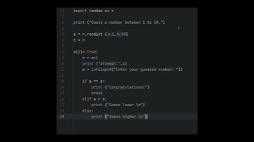 NUMBER GUESSING GAME IN PYTHON || #shorts