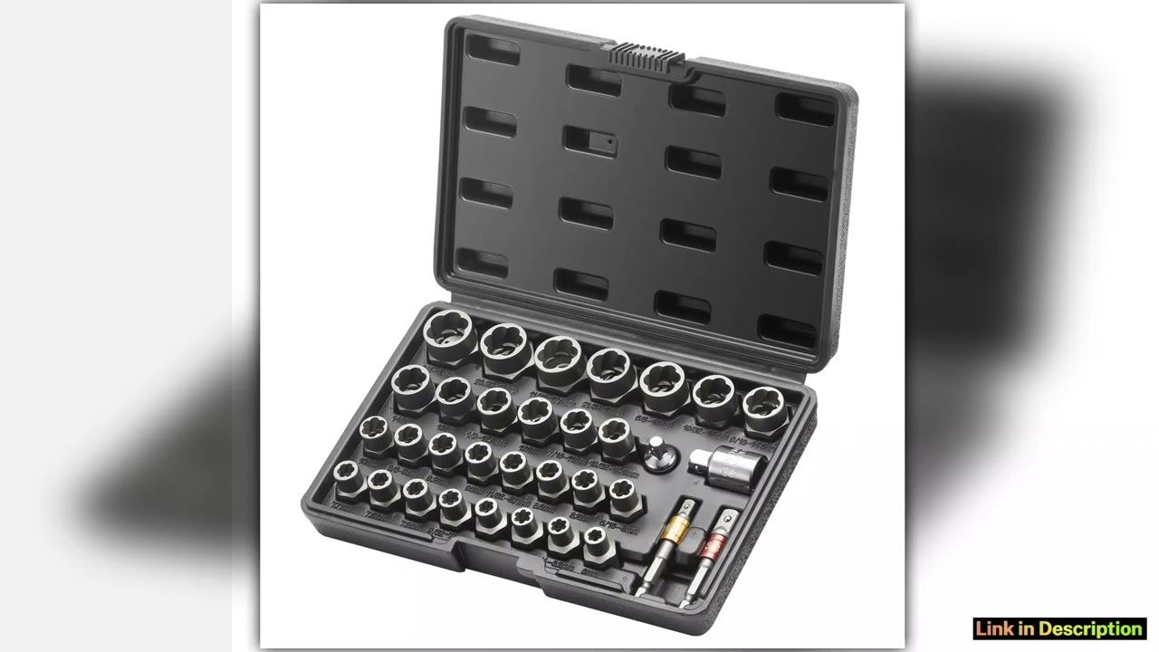 SucceBuy 29PCs Bolt Extractor Set Bolt and Nut Remover Set 6mm to 10mm 1332 to 34 CRMO Steel Extrac