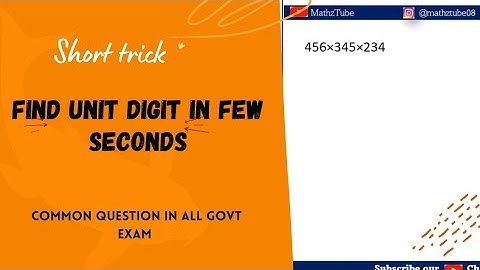 Short trick of finding the unit digit of any number of any power | Mathematics Trick | MathzTube