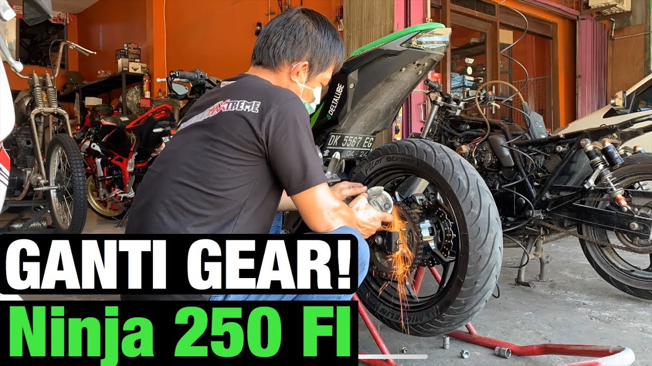 GANTI GEAR SET NINJA 250 FI MURAH TAPI OKE ! YouTube