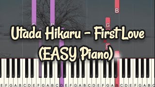 Utada Hikaru - First Love (Simple Piano, Piano Tutorial) Sheet Music #keyboardpiano