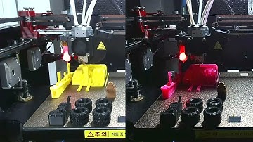 Multi color sequential printing octolapse stabilization video.
