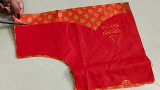 Very easy patchwork blouse back neck design cutting and stitching /blouse designs