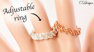 Adjustable elegant wirework ring tutorial