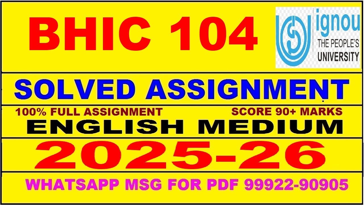 BHIC 104 solved assignment 2025-26 in English || bhic 104 solved assignment 2026 || bhic104 2025-26