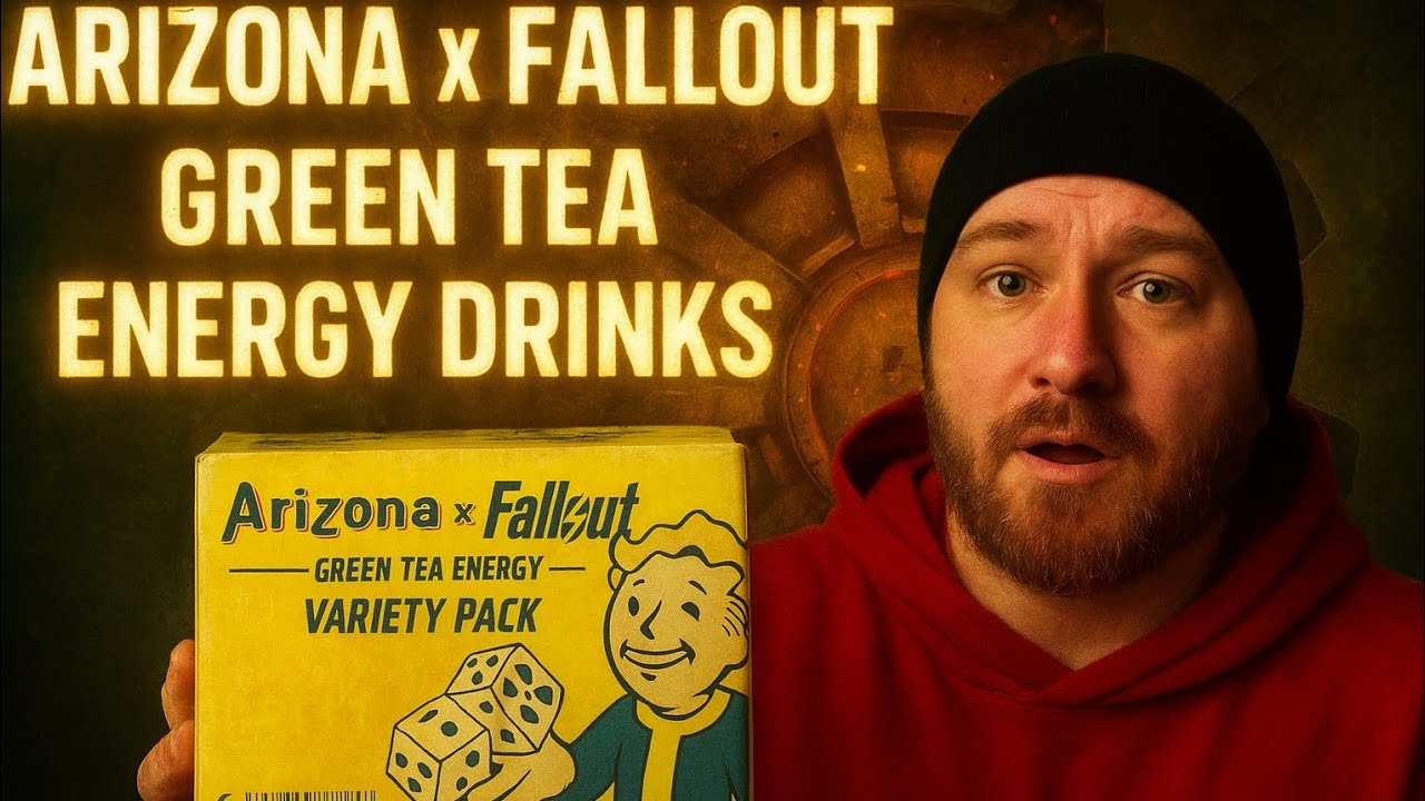 Trying the Arizona x Fallout Collab Green Tea Energy Drinks - YouTube