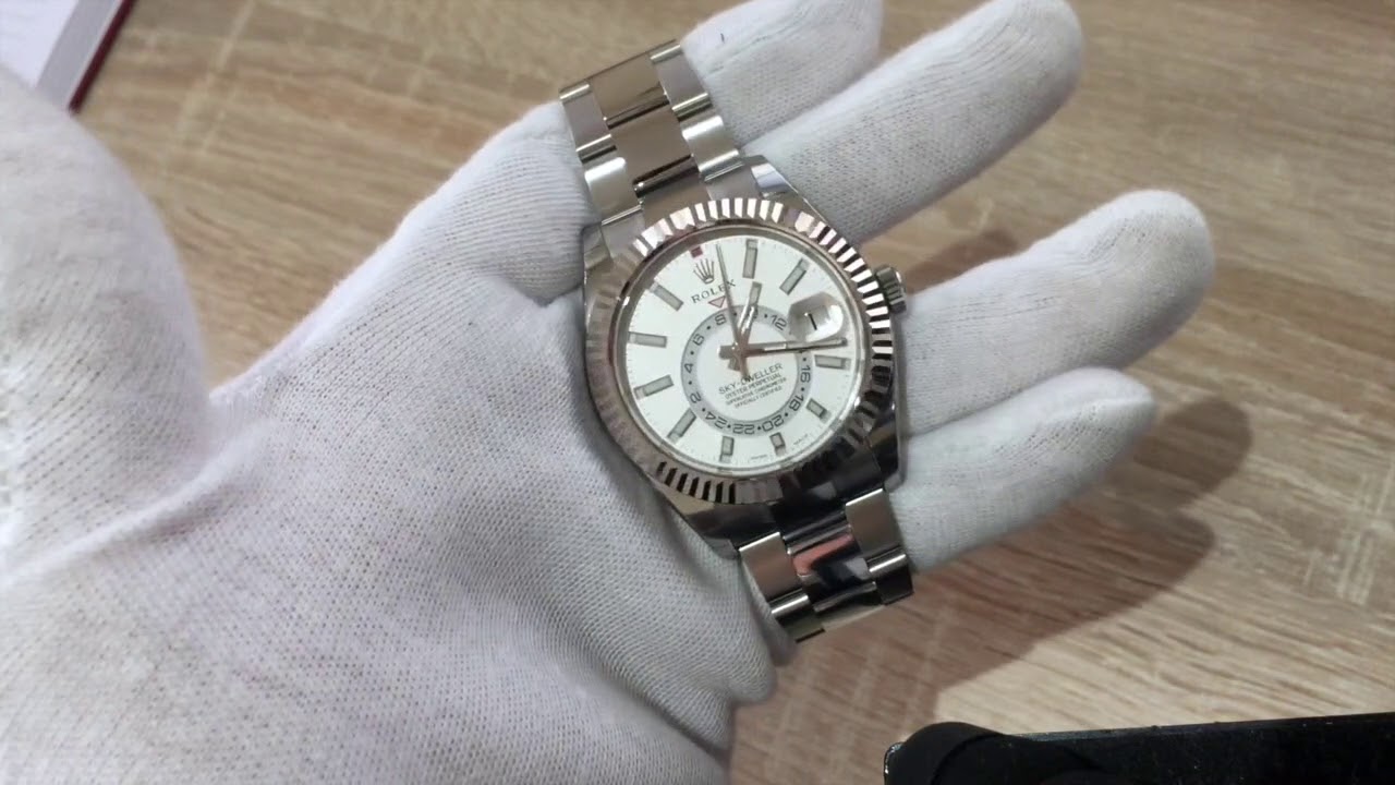 rolex sky dweller stainless steel white dial