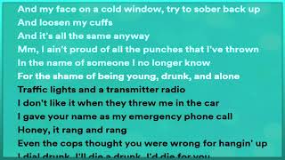 Noah Kahan (feat. Post Malone) Dial Drunk (Lyrics)