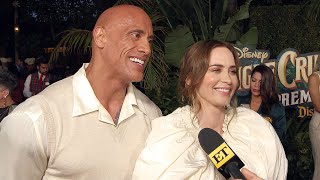 Dwyane Johnson and Emily Blunt Joke About Having WWE FACE-OFF Against Each Other (Exclusive)