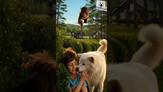White Dog and Monkey: Friends or Enemies? Shocking Story!#viralvideo #animals #funny #dog