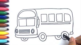 How to Draw a Bus Step by Step Easy for children