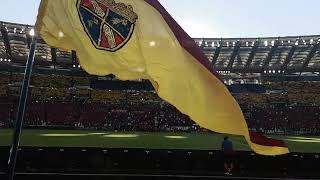 Roma - Atalanta 0-1, l'Olimpico si tinge di giallorosso (inno e coreografia)