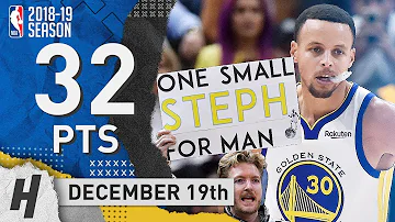 Stephen Curry Full Highlights Warriors vs Jazz 2018.12.19 - 32 Points!