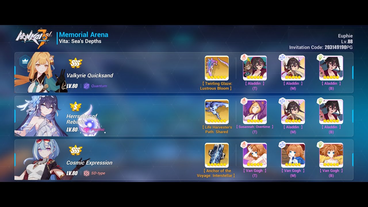 EX Memorial Arena - SSS Vita (39826/47792) : VQ - HRB(S2) - CE | Honkai Impact 3