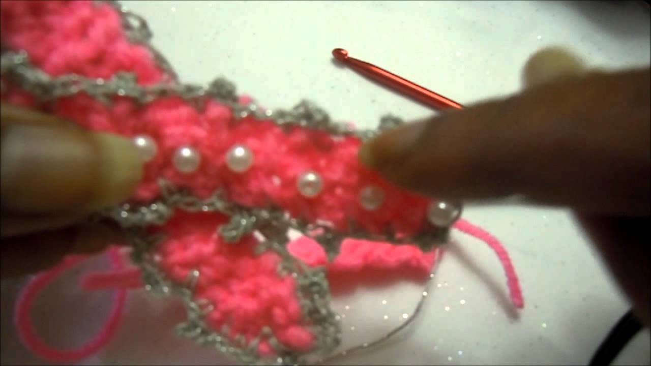 Pink ribbon pin crochet project - YouTube