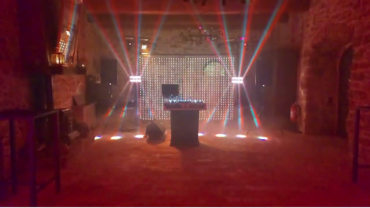 Elegant Crescendo Wedding Lighting Setup in Italy | Wedding DJ Atmosphere Design