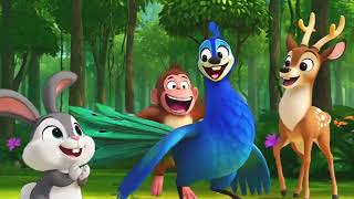 🌈 Mor Nacha Barish Me | Kids Hindi Rhymes | Fun Peacock Song