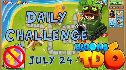 Bloons TD 6 Daily Challenge | Ice Glue Bommer And War Wteran  | No MK No Powers Used | July 24 2022