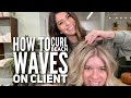 How to Curl Hair for Beach Waves on Client at Salon | Hair Styling Tutorial