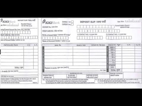 ICICI-How to fill ICICI Bank Deposit Slip - YouTube