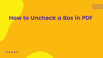 How to Uncheck a Box in PDF
