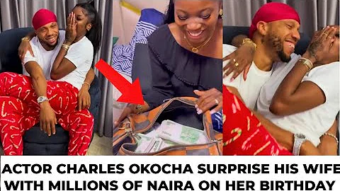 Actor Charles okocha surprise his wife as she celebrates her birthday