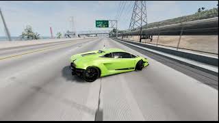 Green Lamborghini Huracan 330km h crash recreated in BeamNGDrive.