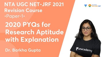 2020 PYQs for Research Aptitude with Explanation | Paper-1 | NTA UGC NET-JRF 2021 | Dr. Barkha Gupta