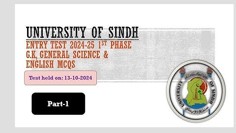 University of Sindh EntryTest(13-10-2024)Solved G.k,General Science& English Mcqs|#universityofsindh