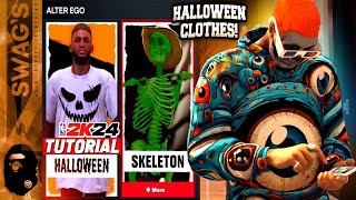 HOW TO GET SKELETONS ON NBA 2K24  BEST HALLOWEEN OUTFITS NBA 2K24