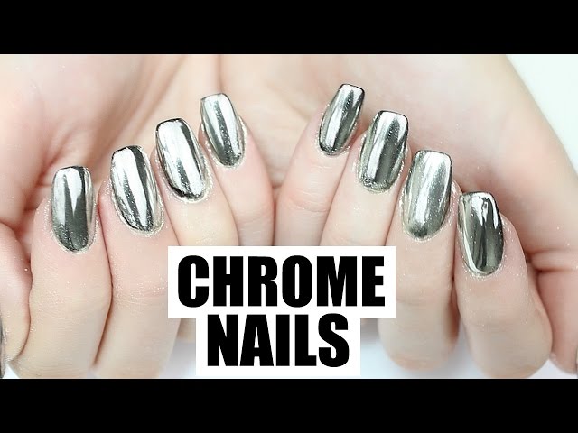 GLAM Chrome Powder  Metallic nails design, Chrome nails designs, Mirror  nails