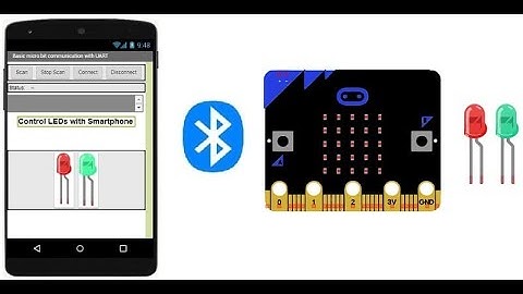Allumer deux LEDs connectées à la carte Micro:bit par un smartphone via Bluetooth