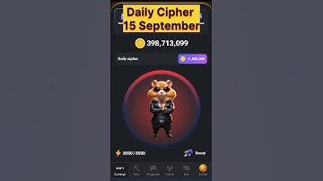 15 September Daily Cipher Hamster Kombat//Daily cipher hamster kombat today// #shorts