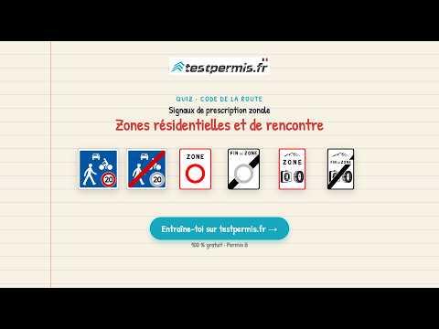Zone de rencontre à 20 km/h, ZFE… 6 panneaux de zone à maîtriser à l'examen