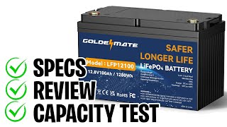 GoldenMate Lithium Battery Review - 100Ah + Capacity Test! Trolling Motor - RV - Solar