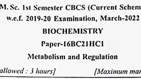 Metabolism and regulation questions paper 2022 | MSc biochemistry | MDU Rohtak