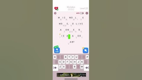 Solving level 22 on cryptogram