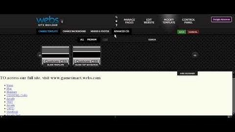 How to use CSS Templates on webs.com sites