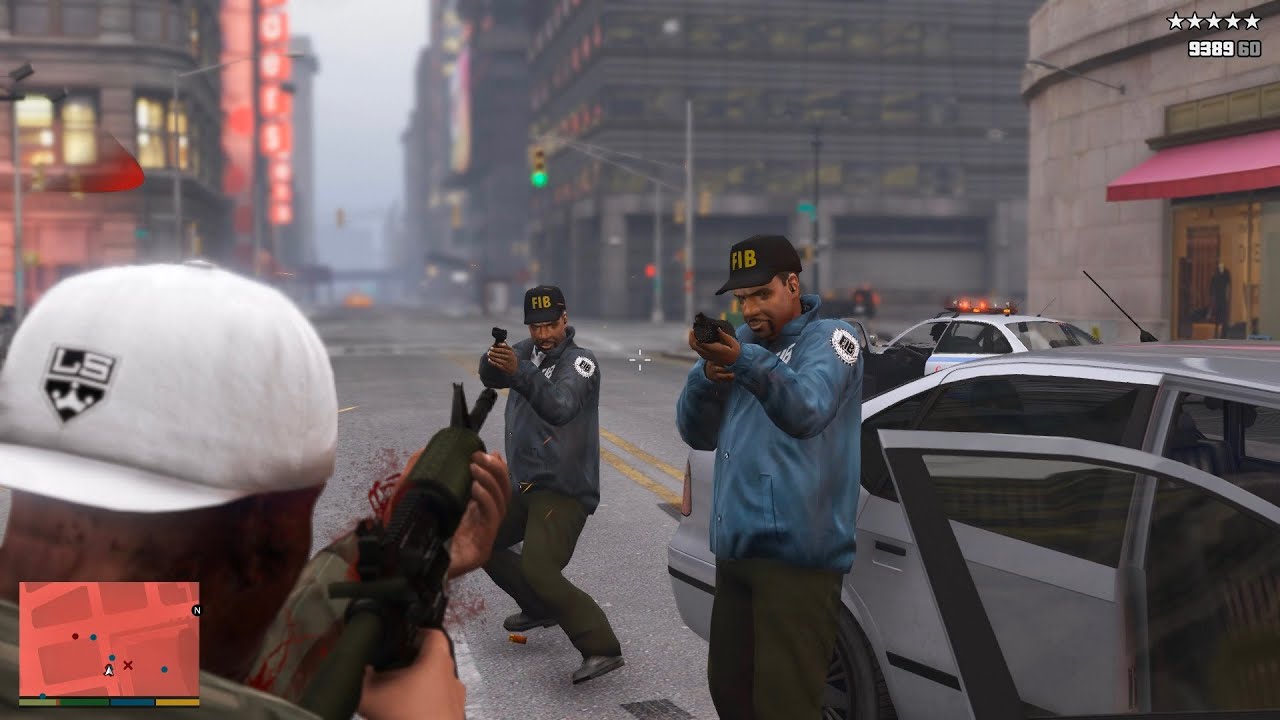 GTA V Liberty City Italian Mafia Shootout + Epic Five Star Police Chase ...