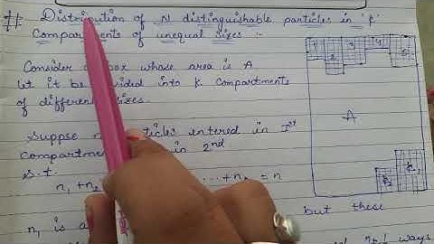 Distribution of n particles in k compartments.