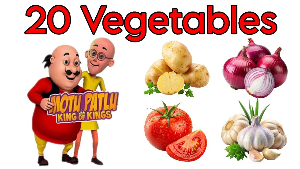 20 Vegetables Names in English and Hindi | Learn Vegetables for Kids | Preschool Educational Video