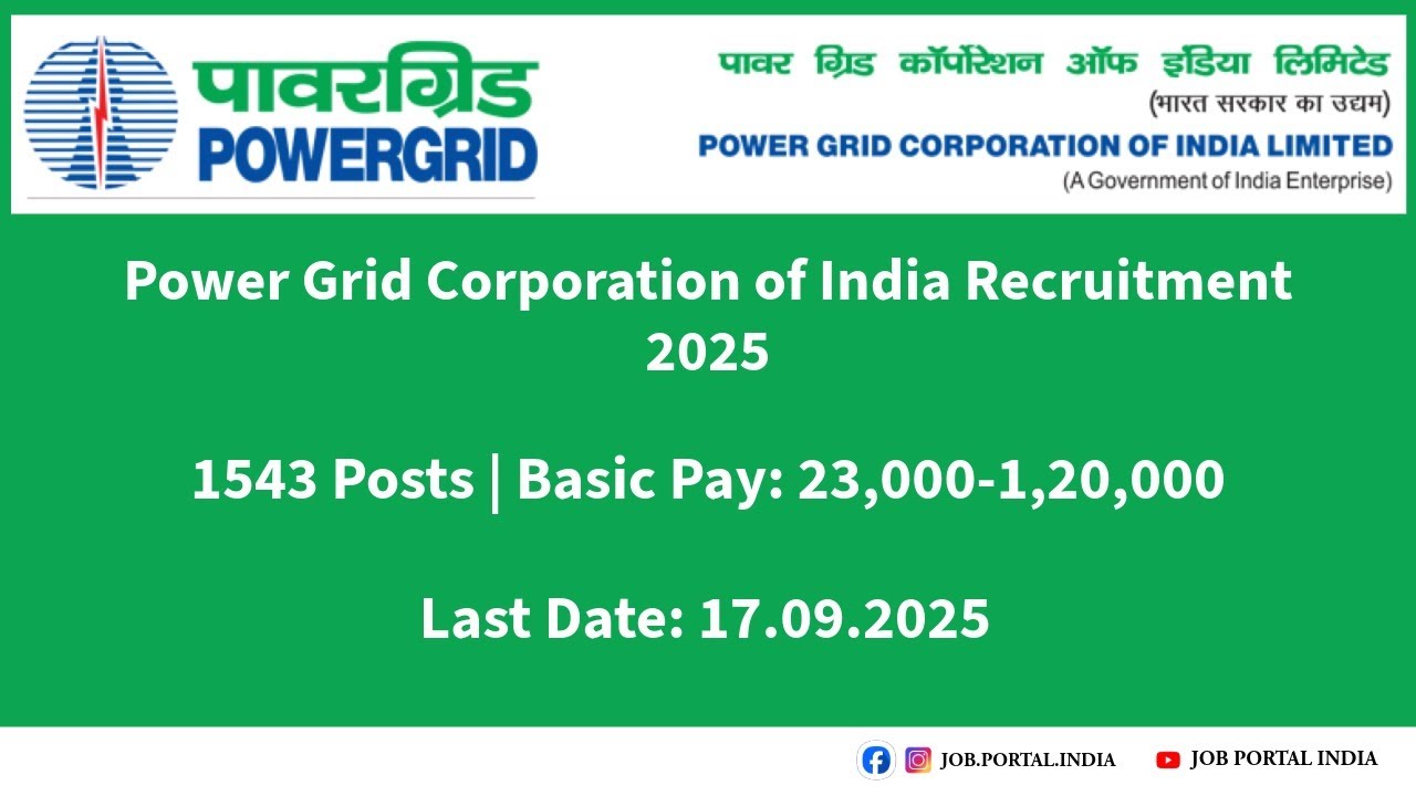 Power Grid Corporation India Limited Recruitment 2025