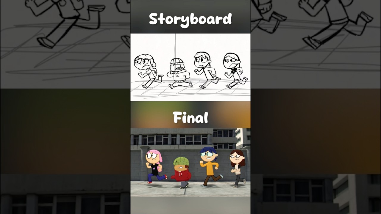 Storyboard animatic vs final product of “The Raccoon”! 