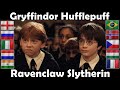 "GRYFFINDOR, HUFFLEPUFF, RAVENCLAW, SLYTHERIN" (in 10 different languages) Harry Potter.