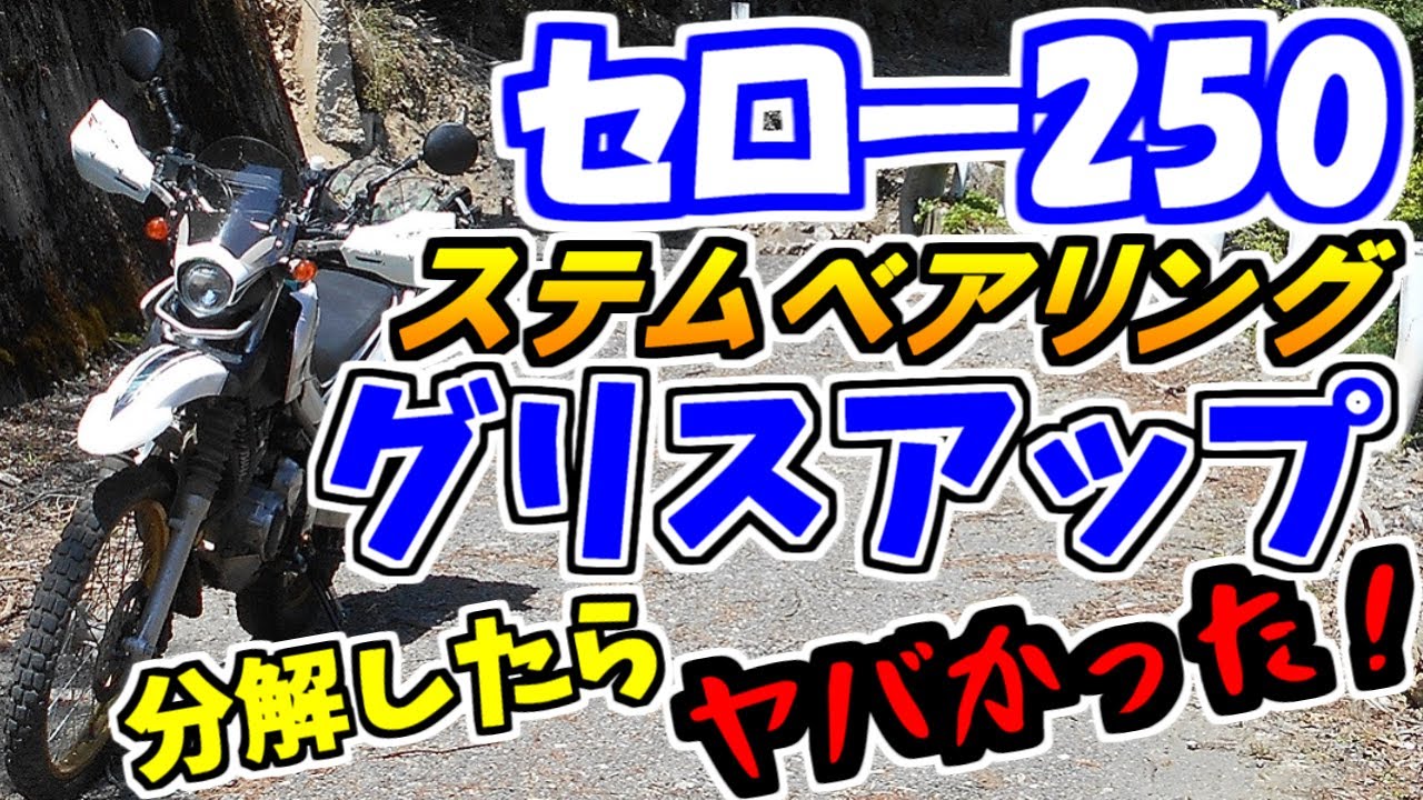 セロー250 ステムベアリング グリスアップHow to Lube Your Motorcycle Steering Head Bearings  YAMAHA XT250 XG250 Tricker