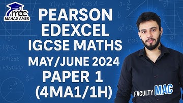 Pearson Edexcel IGCSE Maths May/June 2024 Paper 1 (4MA1/1H) | Full Exam Paper & Solutions