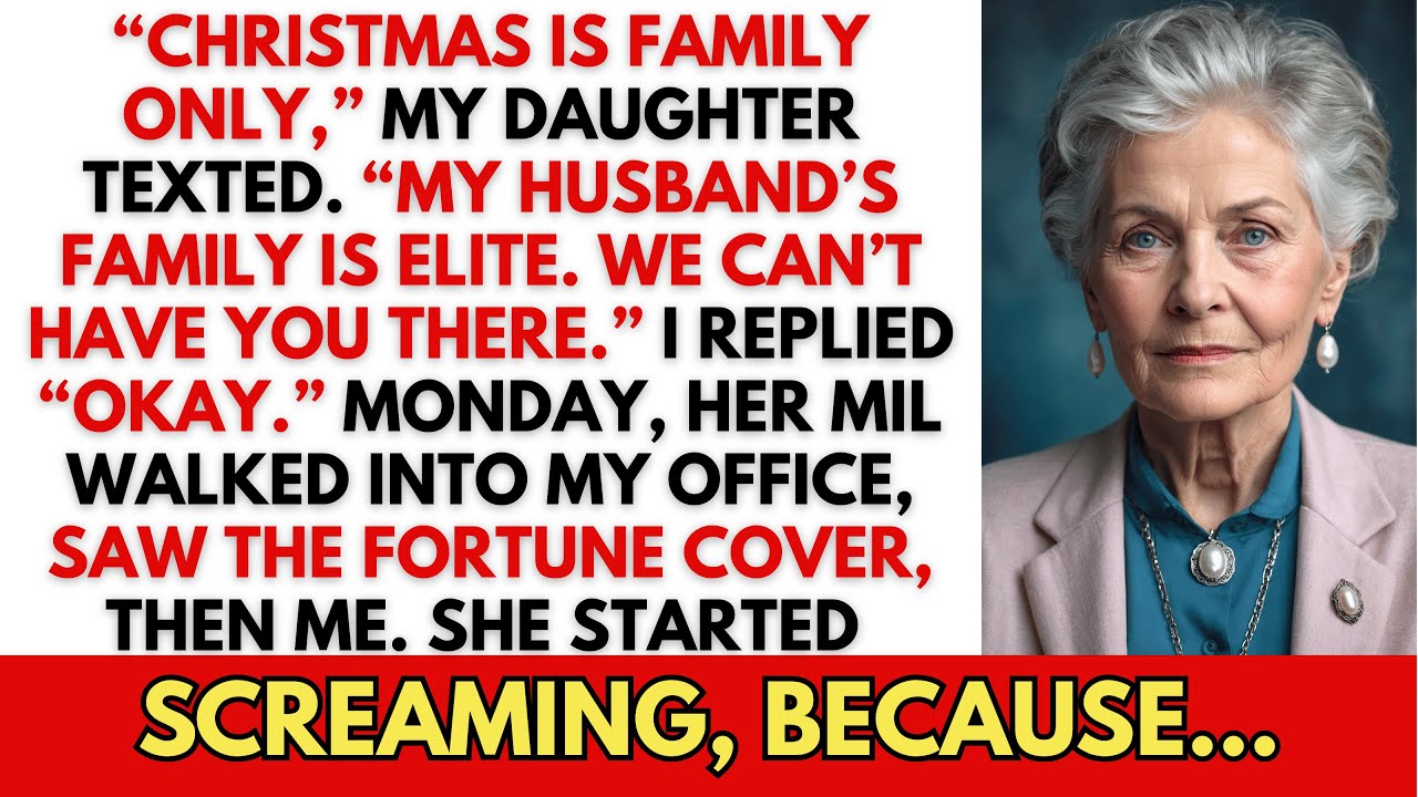 Моя дочь написала мне сообщение: «Не приходи на Рождество — семья моего мужа — элита», — пока они...