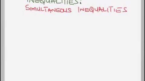 Simultaneous Inequalities