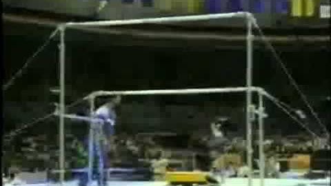 Uneven Bars Round off Back Salto Over LB to Hang on LB Mount Gymnastics Video