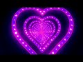 Neon Lights Love Heart Tunnel Purple Lights Hearts and Romantic Abstract Glow Particles